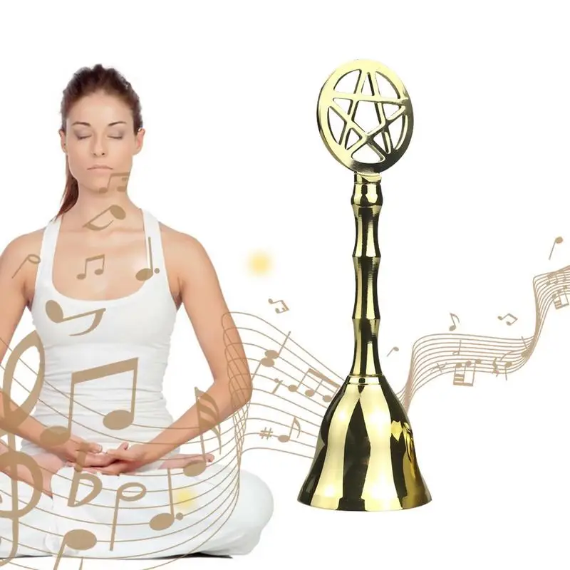 

Decorative Brass Handicraft Bell Five Pointed Star Tibetan Golden Bell Church Bell Creative Gift Home Decoration Christmas