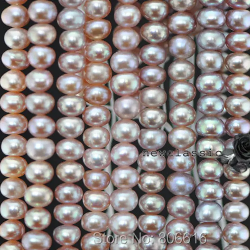 

6*4MM 70Pcs= 1Strand AA+ Pink Color Natural Freshwater Pearl Jewelry Beads Charms