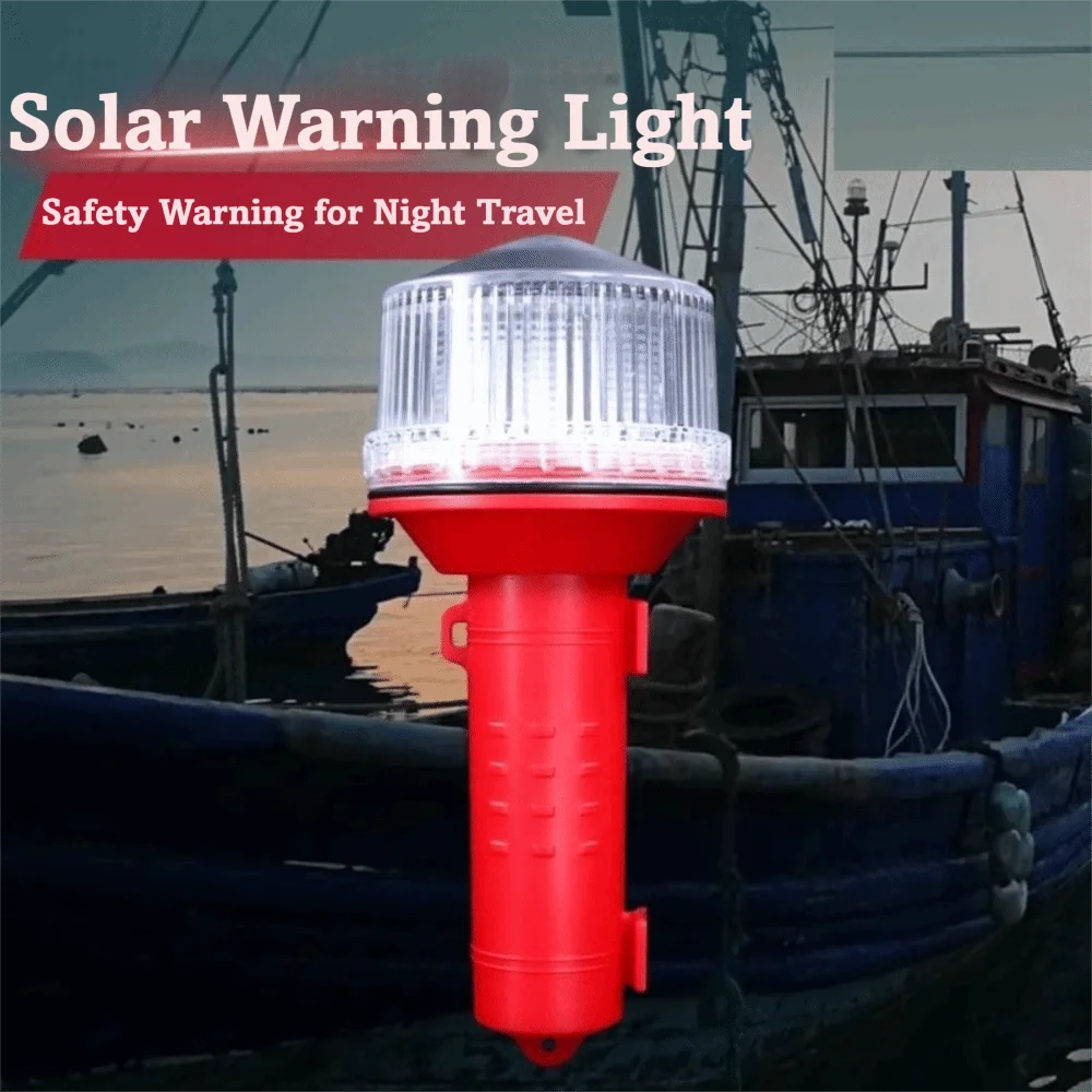 Ultra Bright Solar Powered Light 1000 Meter Waterproof Ship Warning Light Solar Charging Flashing Ligh Fishing Light