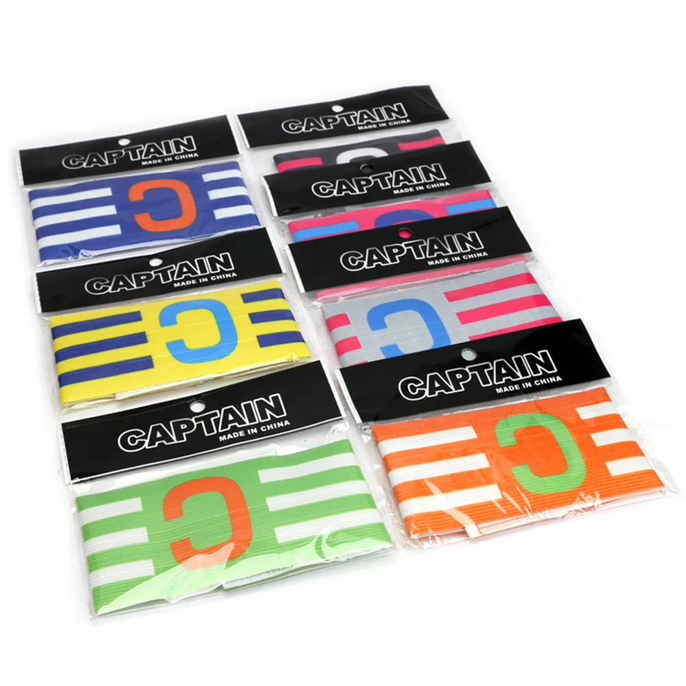 Football Captain Armband Adjustable Soccer Player Captain Group Armband Touch Fastener Stripe Arm Band Football 10-30pc