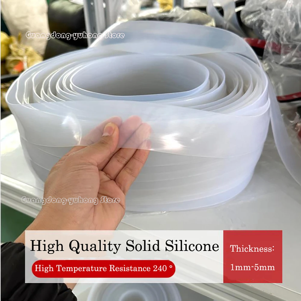 Square Silicone Strip Cord Flat Strip Seal Gasket 1/2/3/5m Thick 1-5mm Width 10-60mm