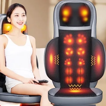 차량용 전기 전신 마사지 쿠션 의자 패드 시트, 열 지압, 딥 니딩 진동, 등 마사지기, 가정용