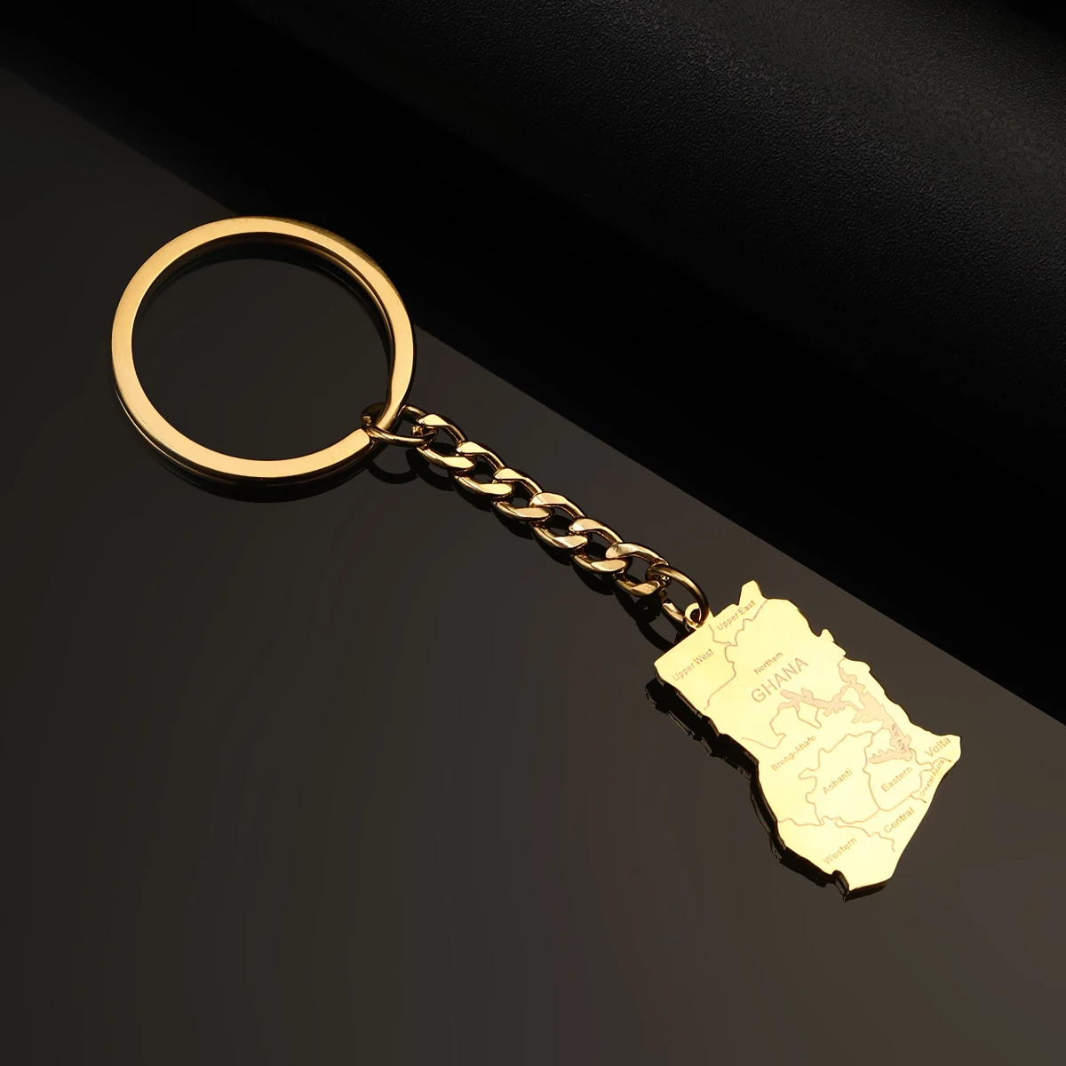 

Stainless Steel Ghana Map Pendant Necklaces Keychain Trendy Ghanaian Women Jewelry