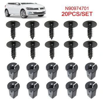 20 pièces pour VW Golf Audi Seat Skoda, jupe de calandre, boulon Torx vis, doublure d'arc de roue de voiture, Clip de protection contre les éclaboussures 5x16mm 1