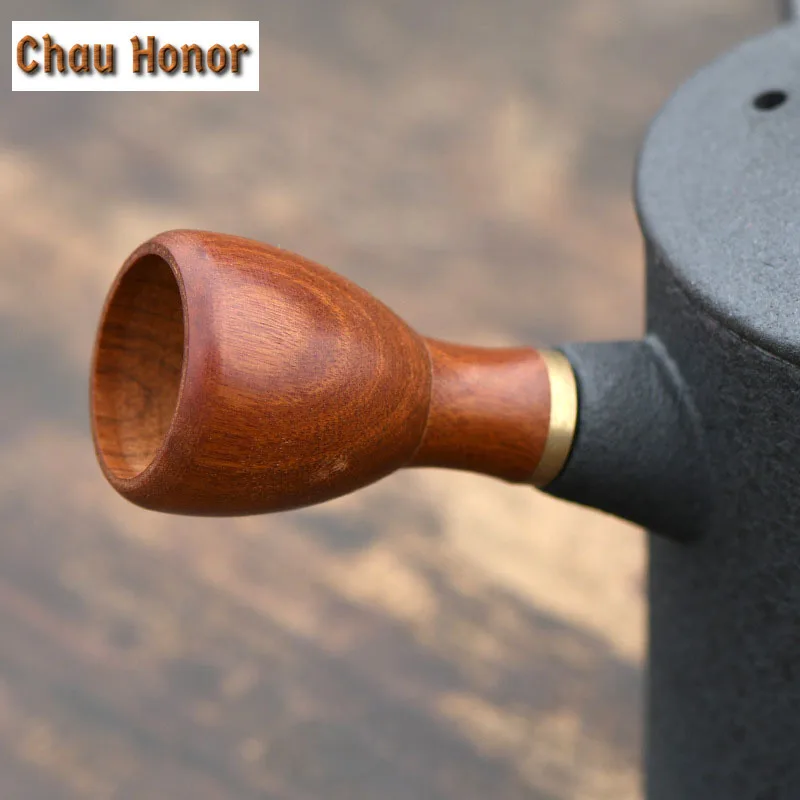 260ml Vintage Balck Coarse Ceramic Teapot Japanese Style Side Wood Handled Teapot Kung Fu Tea Master Cups Teaware Gift Packaging