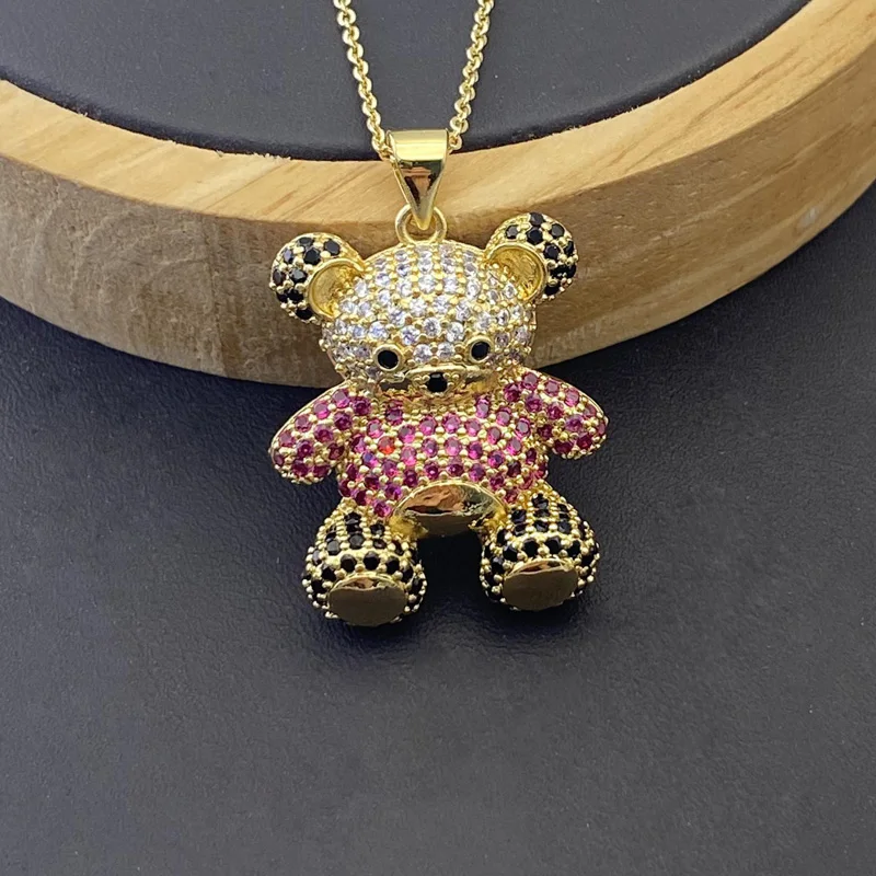 

Vanifin простое Брендовое ожерелье полный цвет микро инкрустация циркония Маленький Медведь Подвески для женщин классические модные ювелирные изделия лучшие
