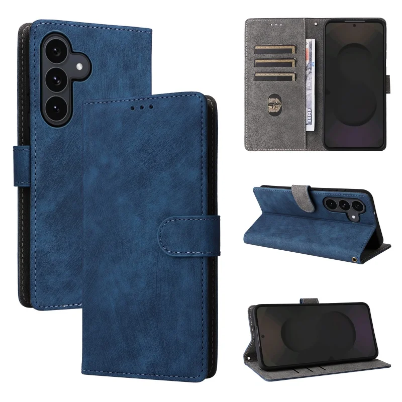 RFID Leather Wallet Phone Case with Strap and Card Holder