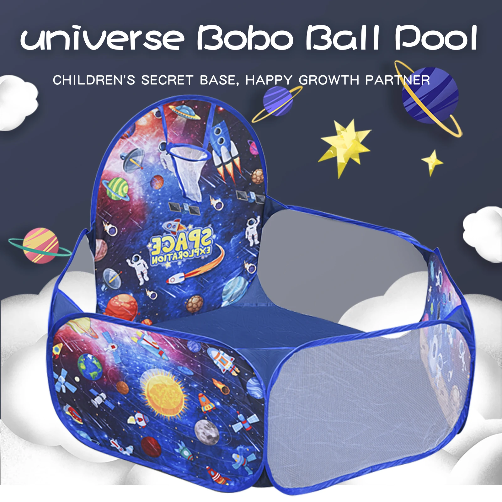 Children's Indoor and Outdoor Foldable Ocean Ball Pool Starry sky pattern Mars shooting Convenient to carry