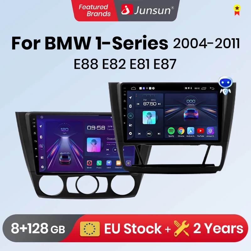 Junsun CarPlay Android Auto Car Radio for BMW 1-Series 1 Series E87 E81 E82 E88 2004-2011 GPS Intelligent Systems Multimedia