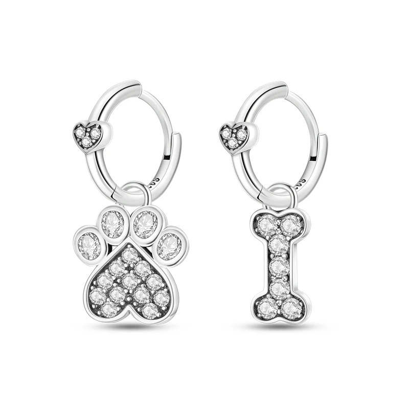 2022 Charm Double Hoop Earrings 925 Silver Sparkling Pave Stud Earring Gift For Women Engagement Jewelry Anniversary