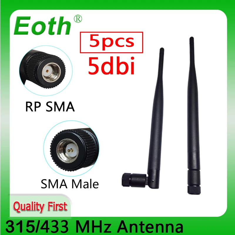 Eoth 5 Pz Lotto 433 315 Mhz Antenna 5Dbi Sma Maschio Femmina Pieghevole Antena Impermeabile Direzionale Antenne Iot Lorawan Gasmeter