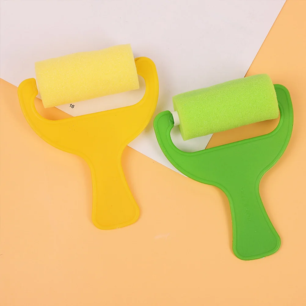 

12 Pcs Other Art Supplies Child Toddler Paint Drawing Sponge Roller Plastic Brushes for DIY