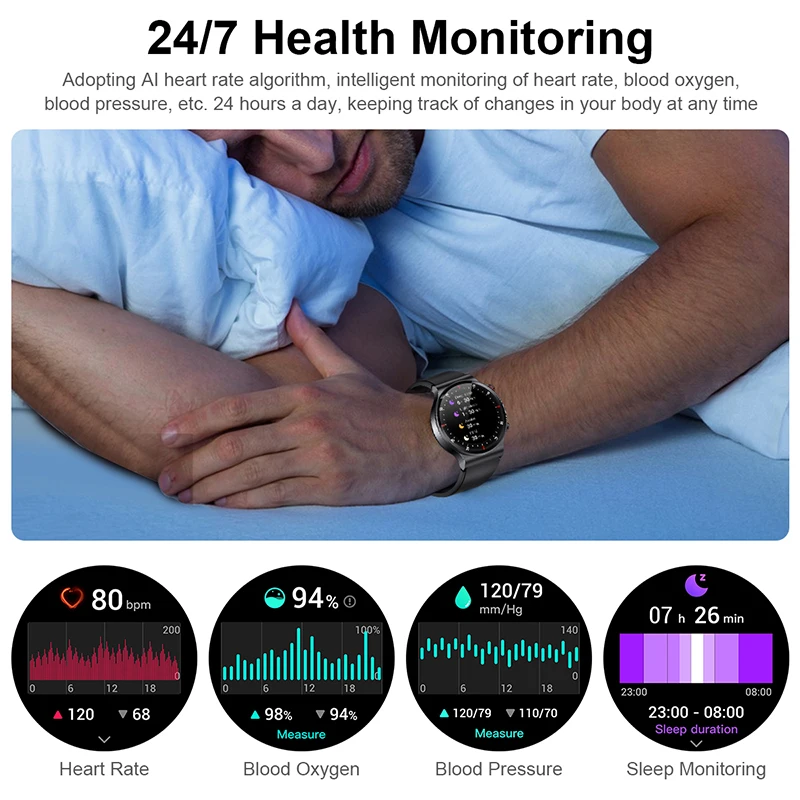 New Steel Smart Watches Men NFC Sports Fitness Mens Watch Heart Rate Health Monitoring Bluetooth Call Smartwatch For Android ios