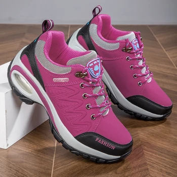 Scarpe sportive da donna Scarpe da ginnastica impermeabili con plateau Moda Escursionismo all'aperto Scarpe casual antiscivolo Scarpe da corsa basse Calzature da donna 1