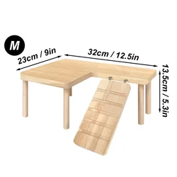 Natural Wooden Hamster Playground Climbing Toy (M 32cm)