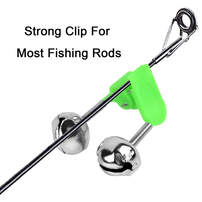 Double Bells Fishing Indicator Bait Alarm Loud Sound Alert Bell Clips Night Fishing Rod Bell Tackle 50-5PCS fishing tools,fishing accessories,fishing tool,fishing tackle,fishing bite alarm