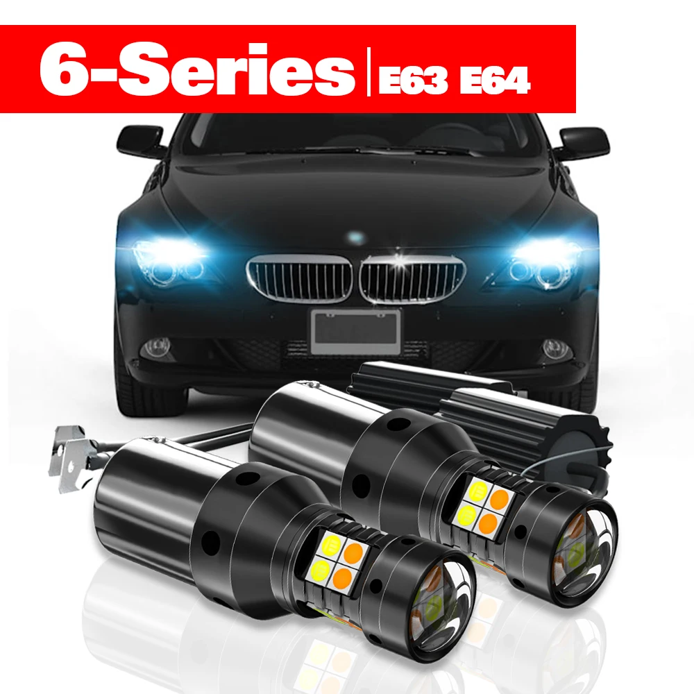 

For BMW 6-Series E63 E64 Accessories 2pcs LED Dual Mode Turn Signal+Daytime Running Light DRL 2004 2005 2006 2007 2007 2008 2009