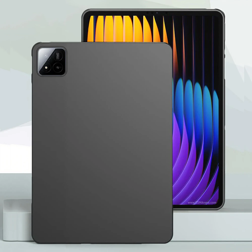 Premium Silicone Tablet Case - Flexible Soft TPU Black Back Cover