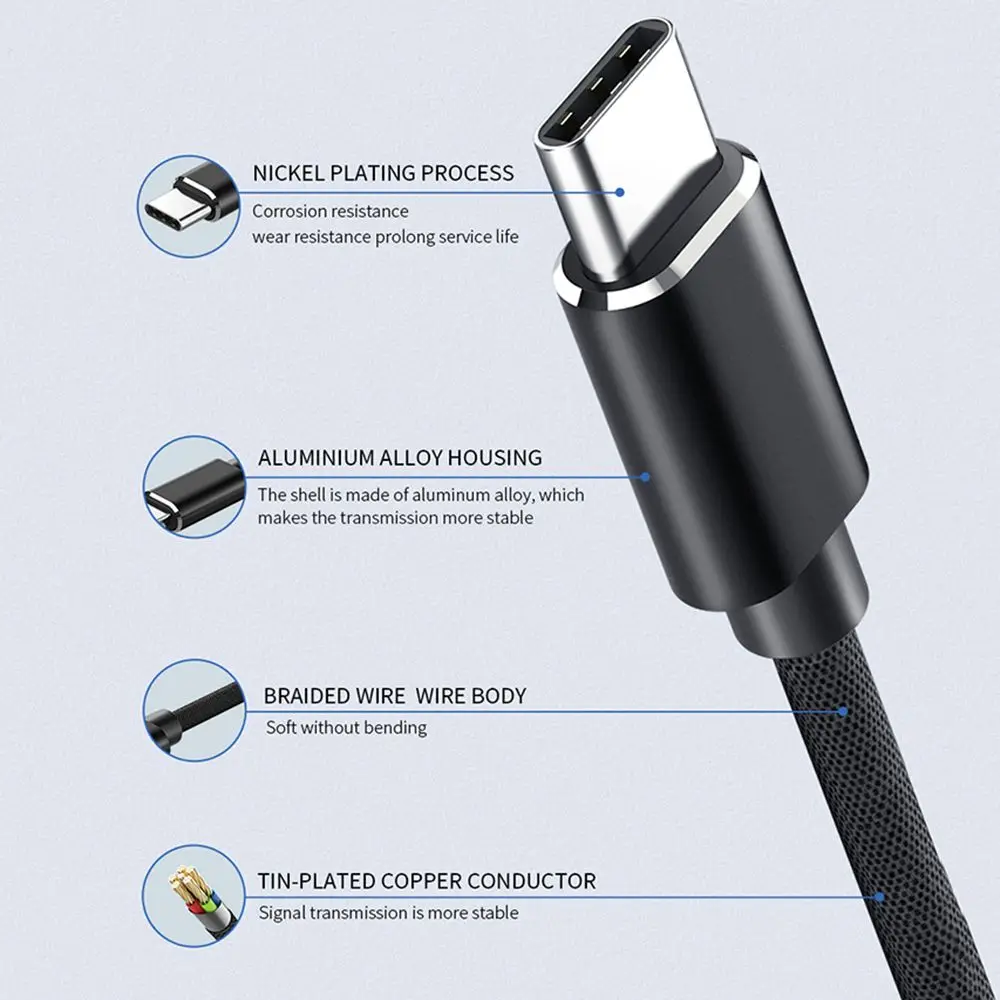 รูปสินค้า สายชาร์จ USB Type-C แปลง Micro USB ชาร์จเร็ว 100W