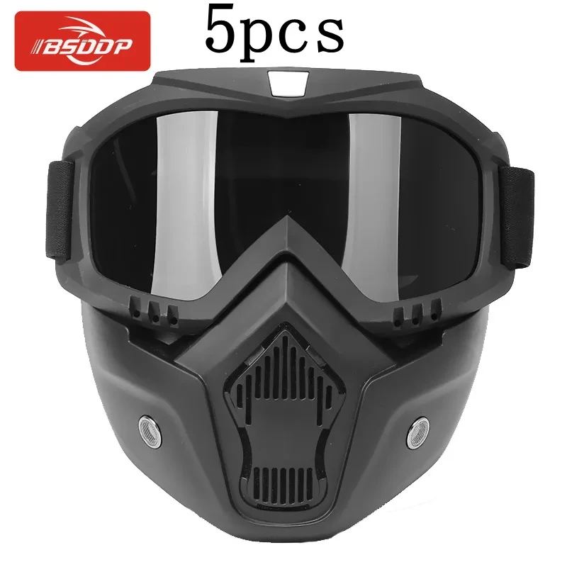 

5pcs Windproof Mask Goggle HD Motorcycle Outdoor Sport Glasses Eyewear Riding Motocross Summer UV Protection Sunglasses