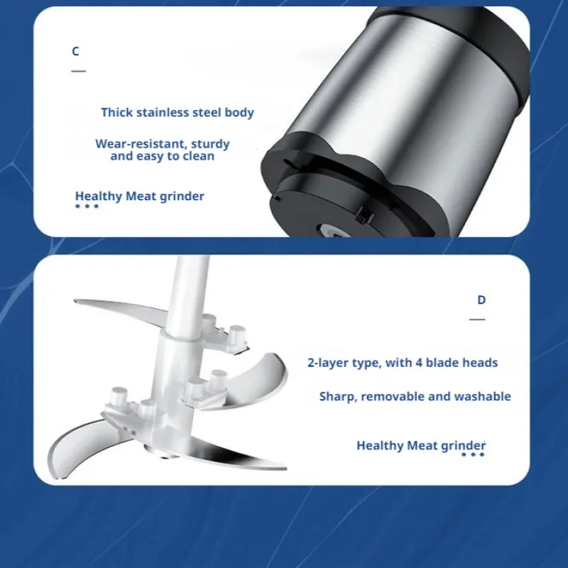 3L / 2L Electric Meat Grinder Machine 110V 220V Stainless Steel Meat Mincer Blender for Kitchen Food Processor Crusher Mixer 다지기 5