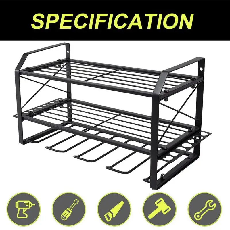 

Hand Power Tool Organizer Rack 3 Layers Wall Mount Workshop Garage Mobile Tool Shelf Heavy Duty Electric Drill Tool Holder