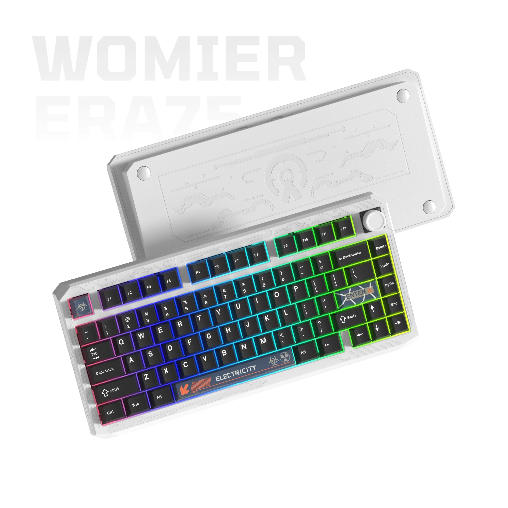 Womier ERA75 V2 75% 무선 알루미늄 기계식 키보드 VIA/QMK 노브 3모드 가스켓 핫 스와퍼블 키보드 PC 컴퓨터용