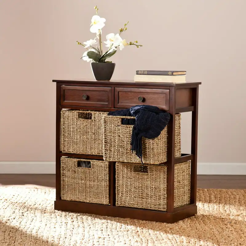 

6-Drawer Basket Chest, Mahogany