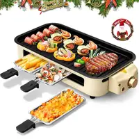 Pukomc Electric Smokeless Indoor Grill, Non-Stick Cooking Removable Plate, Portable Korean BBQ Grill with Removable Temperature 1