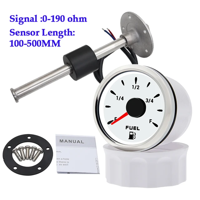 Indicateur de jauge carburants 0-190 Ohms, ø52mm