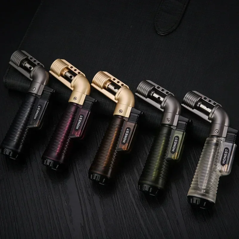 Cigar Lighter Flame Torch Lighter Welding Torch Gun Jet Lighter Butane Gas Lighters Cigars Pipe Accessories Windproof Inflatable Refill For Men