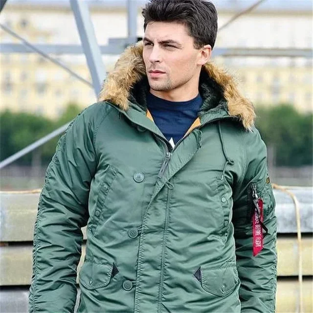 Giacca Invernale Uomo Militare - Parka Lungo Imbottito, Antivento E Impermeabile, Con Cappuccio In Pelliccia - Foto 10