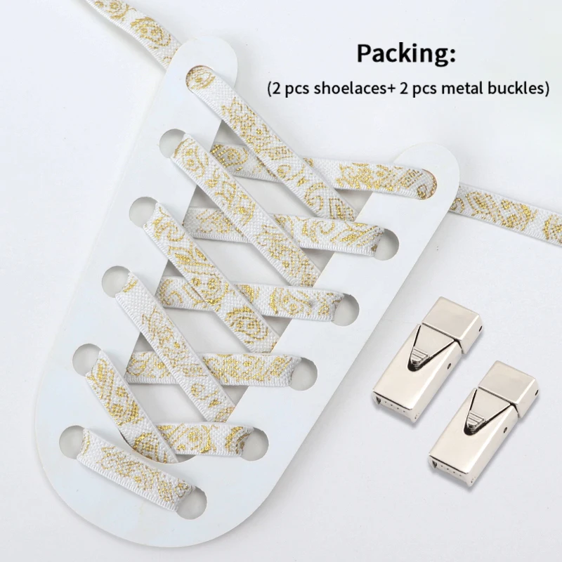 No Tie Shoe Laces Elastic Pressing Metal Lock Lazy Shoelaces For Sneakers Colorful Shoes Lace Flat Precision Compilation shoelaces without ties shoe laces elastic shoelaces elastic shoe laces