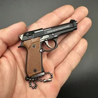 New 1:3 92F Metal Keychain Model Toy Gun Miniature Alloy Pistol Collection Fidget Toy Pendant Christmas Gifts 2