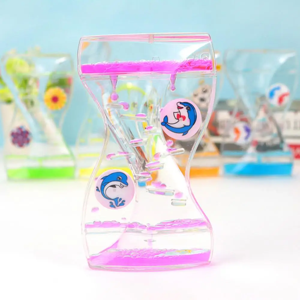 Timer Moving Drip Oil Hourglass Liquid Bubble Kids Toy Home Office Desk Decor Drip Oil Hourglass Liquid Motion Bubble Desk 4