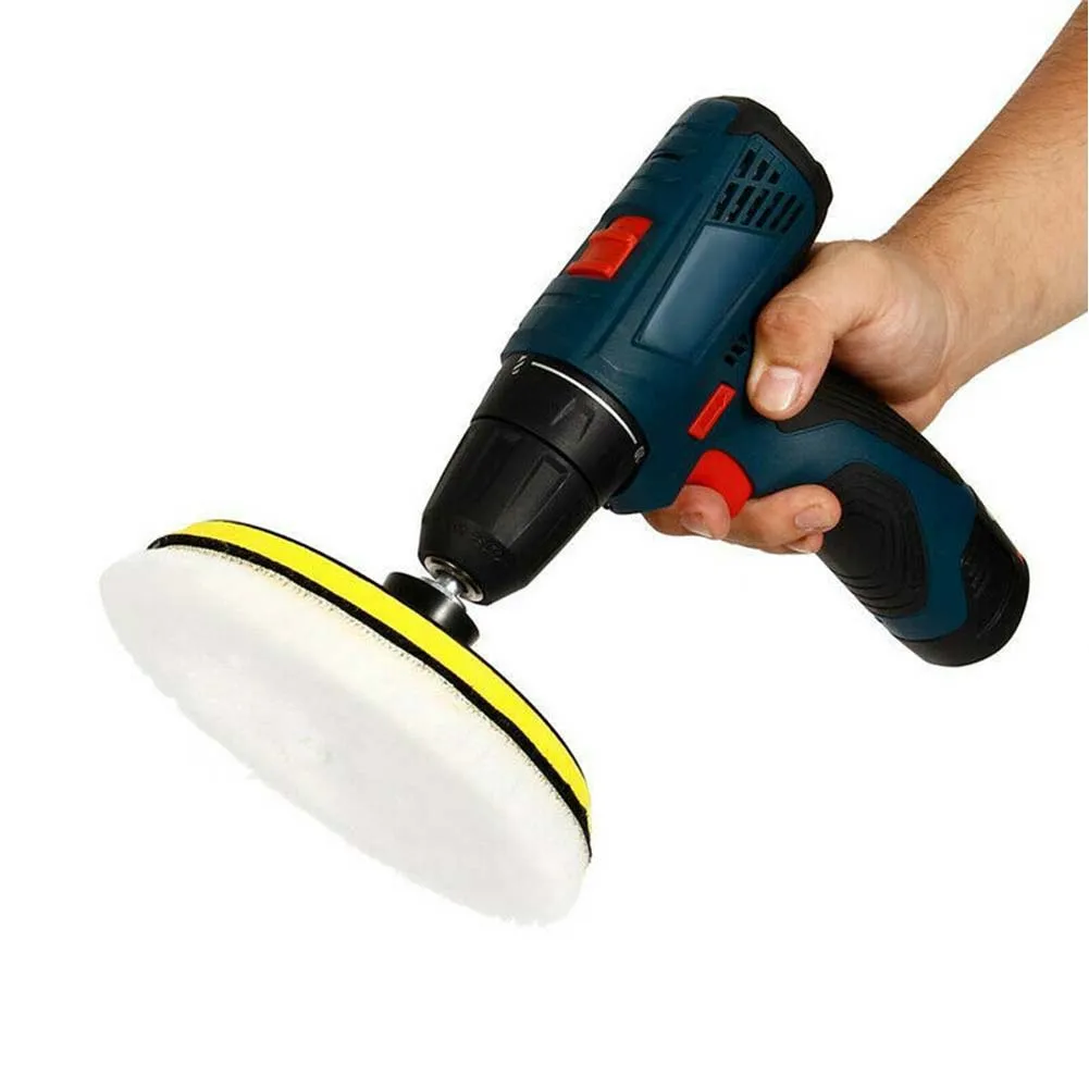 

New Polishing Pads Hot Sale With Hooks & Loops Delicate Soft Wool Wheel For Car Polisher Mop Kit W/ Sticky Disc&Rod