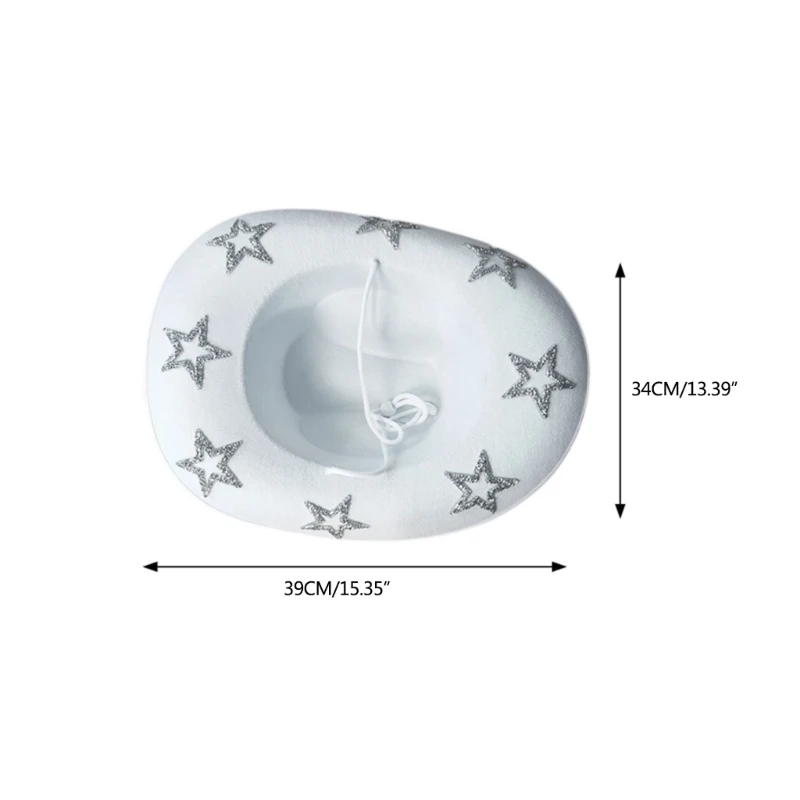 Western Cowboy Hats Women Shiny Star Rhinestone Cowgirl Hats Female Girl Solid Color Wide Brim Performance Party Cosplay Props cowboy hats cowgirl hats