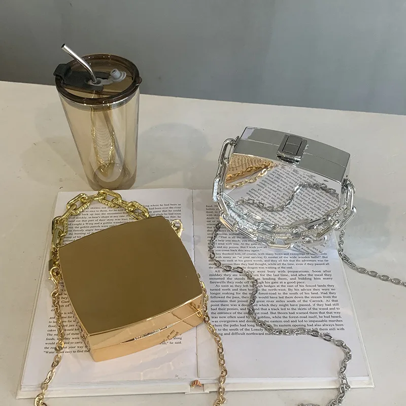 Caja de bolsos pequeños para mujer, carteras de cadena a la moda, bolso de hombro cuadrado con espejo, bolsos cruzados de alta calidad 2022 AliExpress