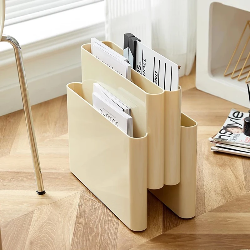 Nordic Bookshelf Mid-Century Floor Magazine Rack Trendy Ins Desktop Decor Minimalist Office Furniture Repisas De Libros FYMR