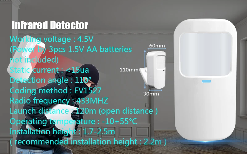 Wireless Connection Tuya Alarm System GSM Wifi Home Security System 433Mhz Frequency Solar Siren Door Sensor Infrared Detectors zigbee siren alarm