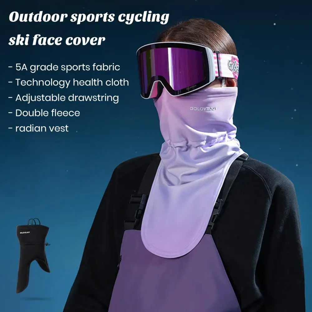 

Ski Face Guard with Adjustable Drawstring Soft UV-Resistant Cold-proof Outdoor Face Guard Winter Warm Face Protection Cover