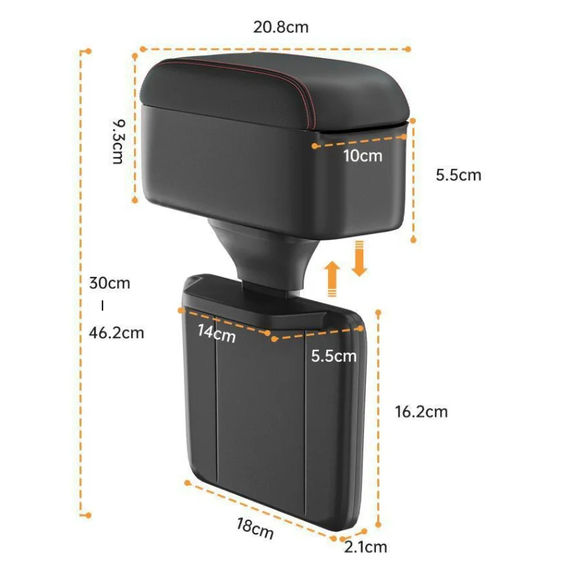 Car Armrest Box Organizer Adjustable Height Elbow Rest Pad Storage Box Universal Interior Arm Rest Seat Gap Organizer car armrest box