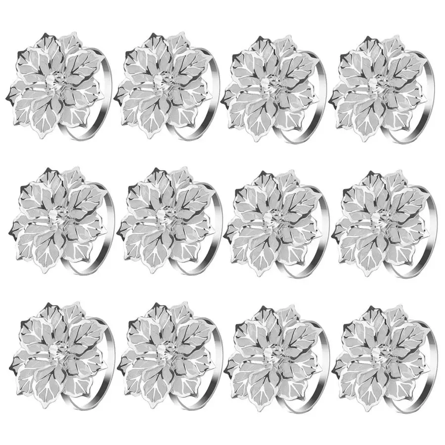 Exquisite Flower Napkin Rings 6pcs