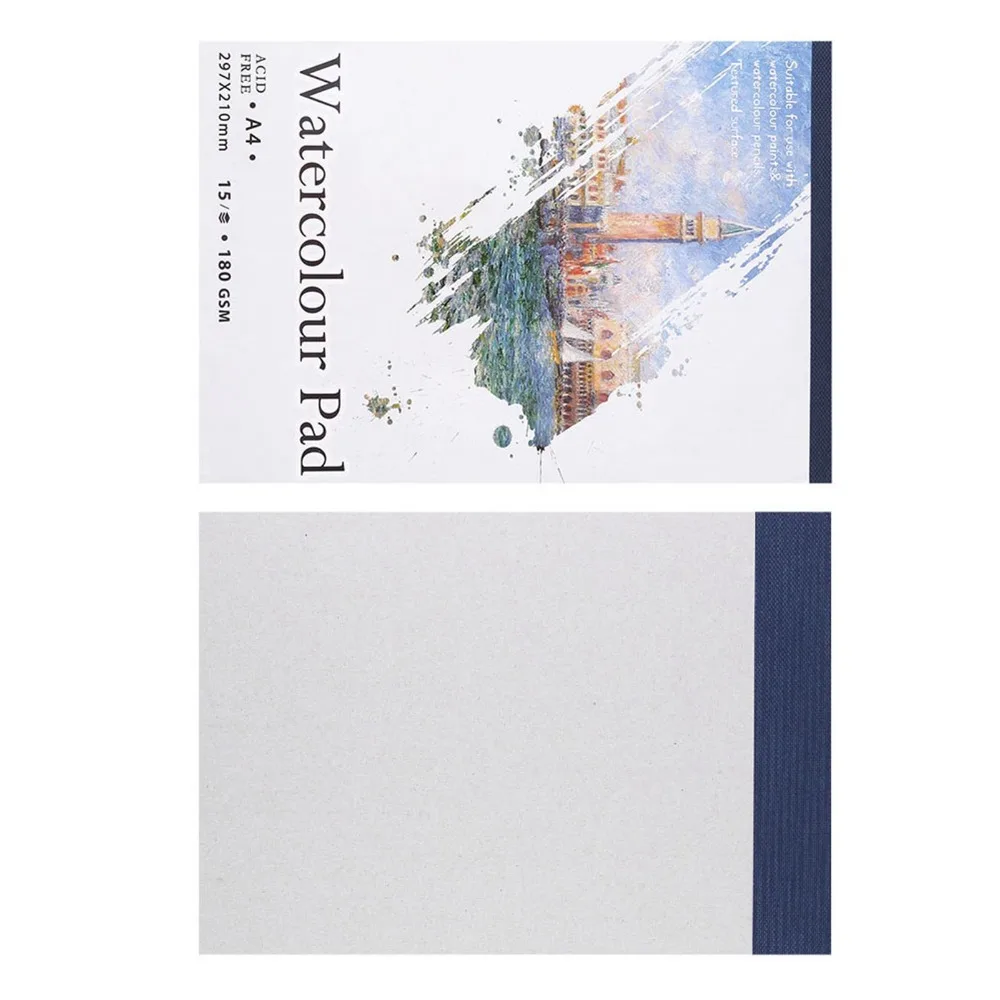 아트 패드 A4/A5 스케치북 15매 180g 수채화 용지 면지 무산성 페인팅 노트 드로잉