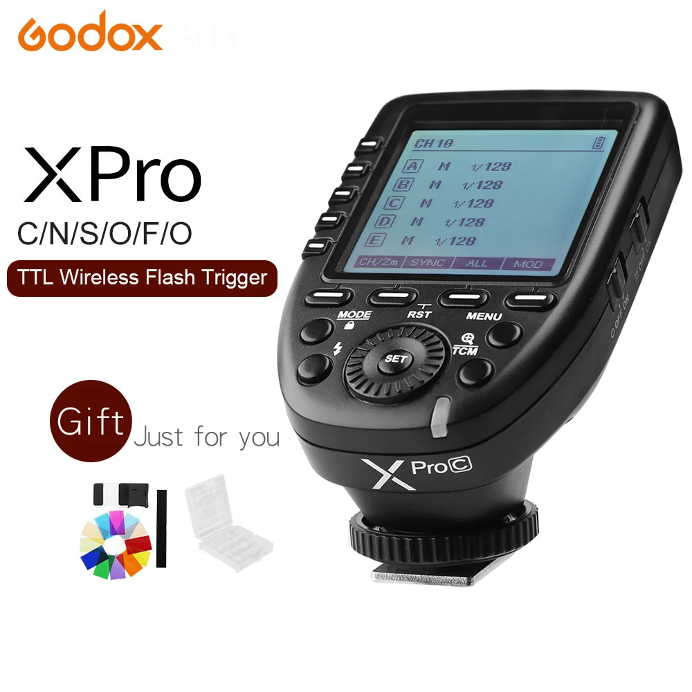 Flash Trigger Godox Xpro Series Flash Trigger Transmitter Xpro-C/N/S/F/O For Canon Nikon Sony Olympus Panasonic Fuji