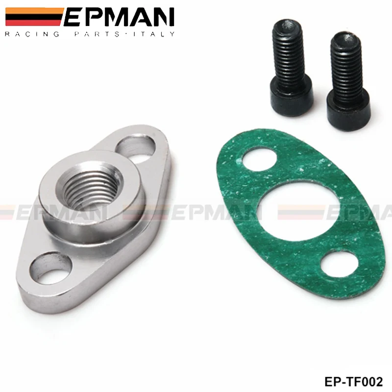 CNC Billet Turbo Oil Feed Flange 1/4 Restrictor for T3/T4R Turbocharger EP-TF002
