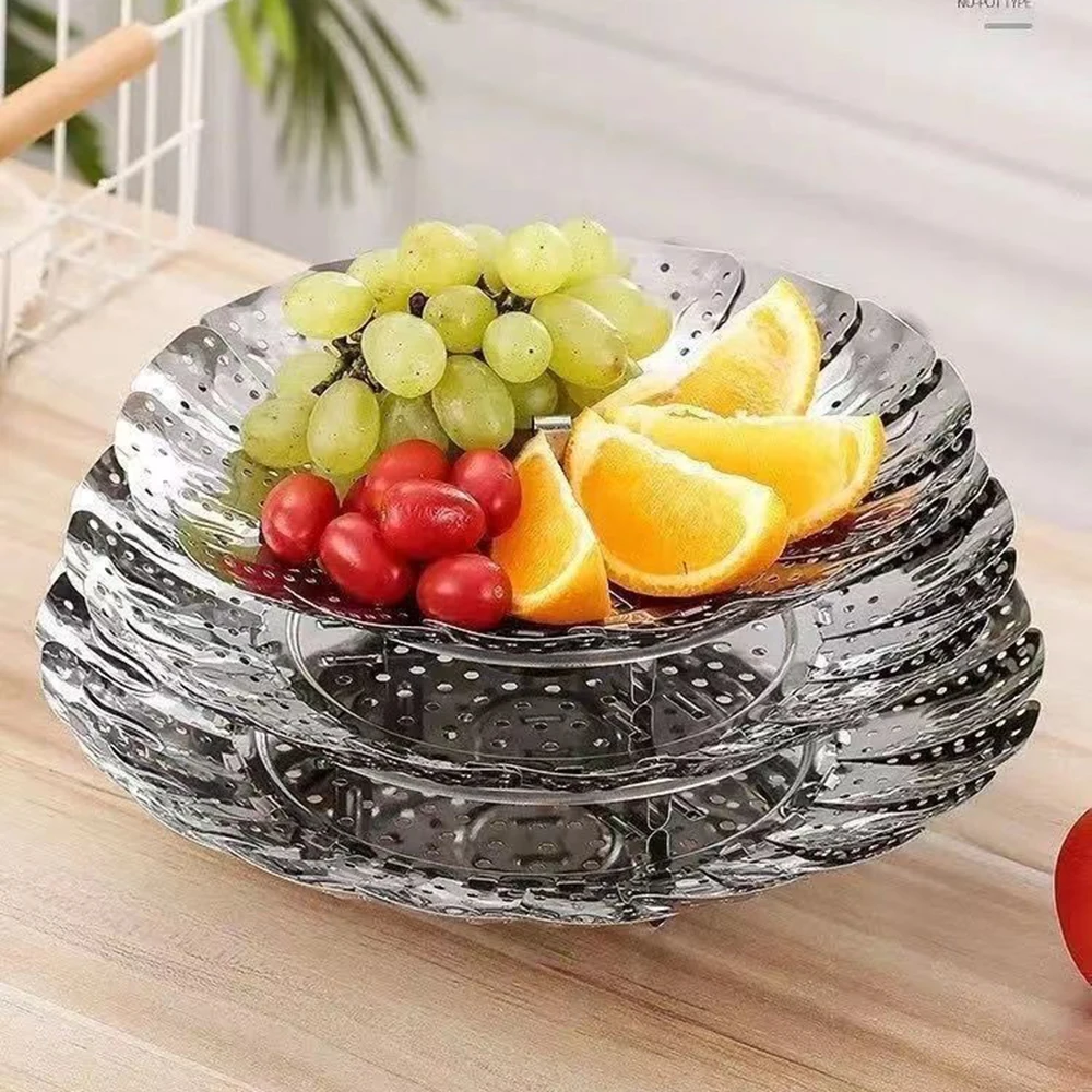 Stainless Steel Folding Steamer Rack Versatile Universal Steamer Tray Household Tray And Rack 1PC steamer rack