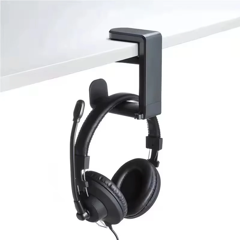 Desktop Cable Tidy Accessories Under Desk Headphone Holder Rotating Clamp Design For Bose Sony AirPods Max Adjustable Desk Mount