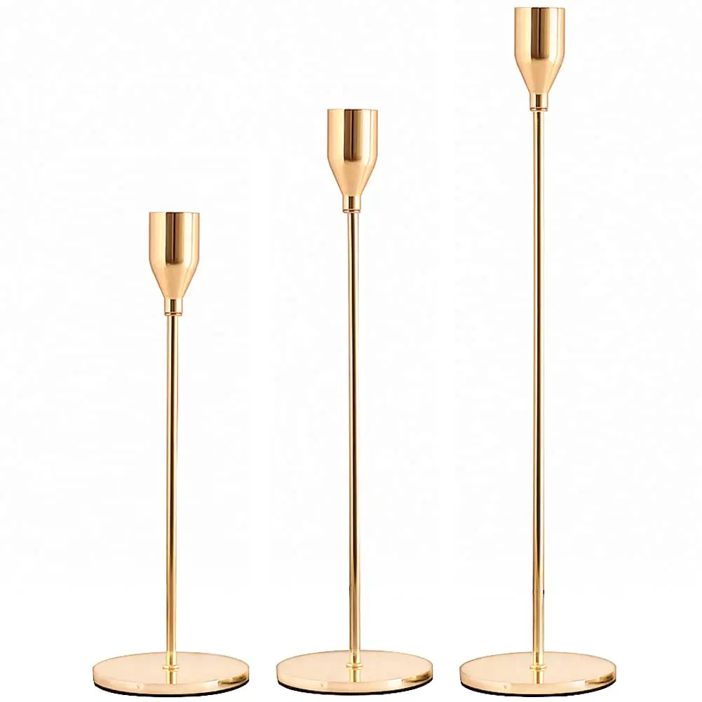 3 قطعة/المجموعة النمط الصيني حوامل شموع معدنية بسي...