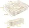 Food Storage Container With 4 Grids, Plastic Food Containers with Removable Drain Plate and Lid, Stackable Portable Freezer 2